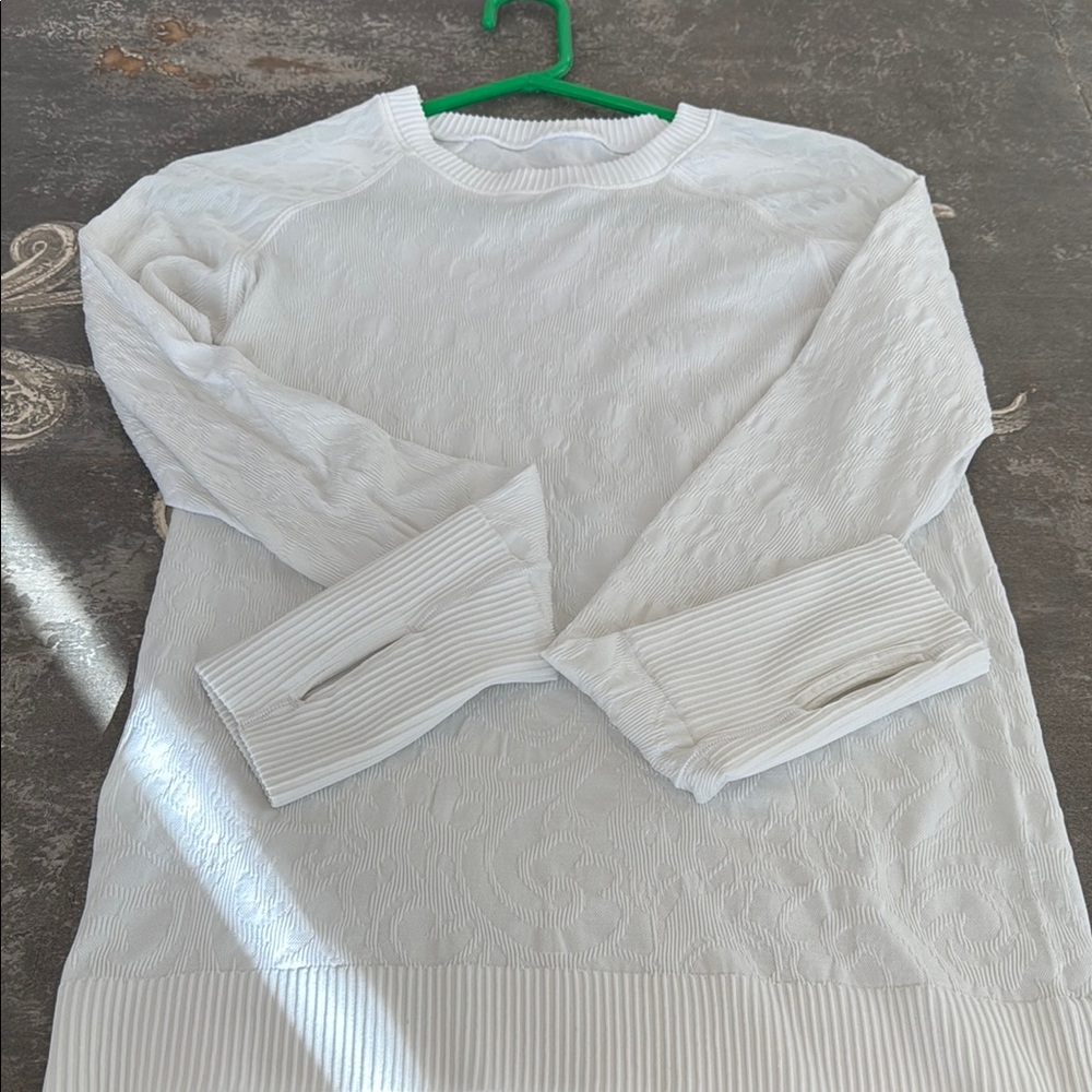 lululemon athletica White Long Sleeve Sweatshirt Ribbed Style